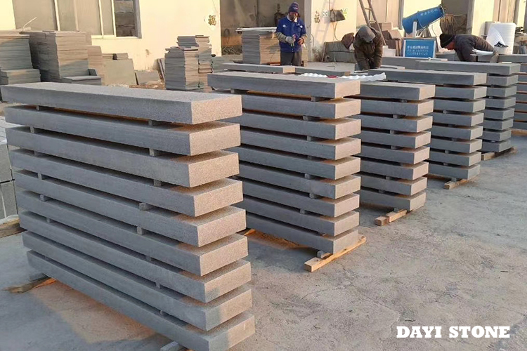 G654-5 Dark Grey Granite Stone Kerbs all sides flamed 150x20x8cm - Dayi Stone